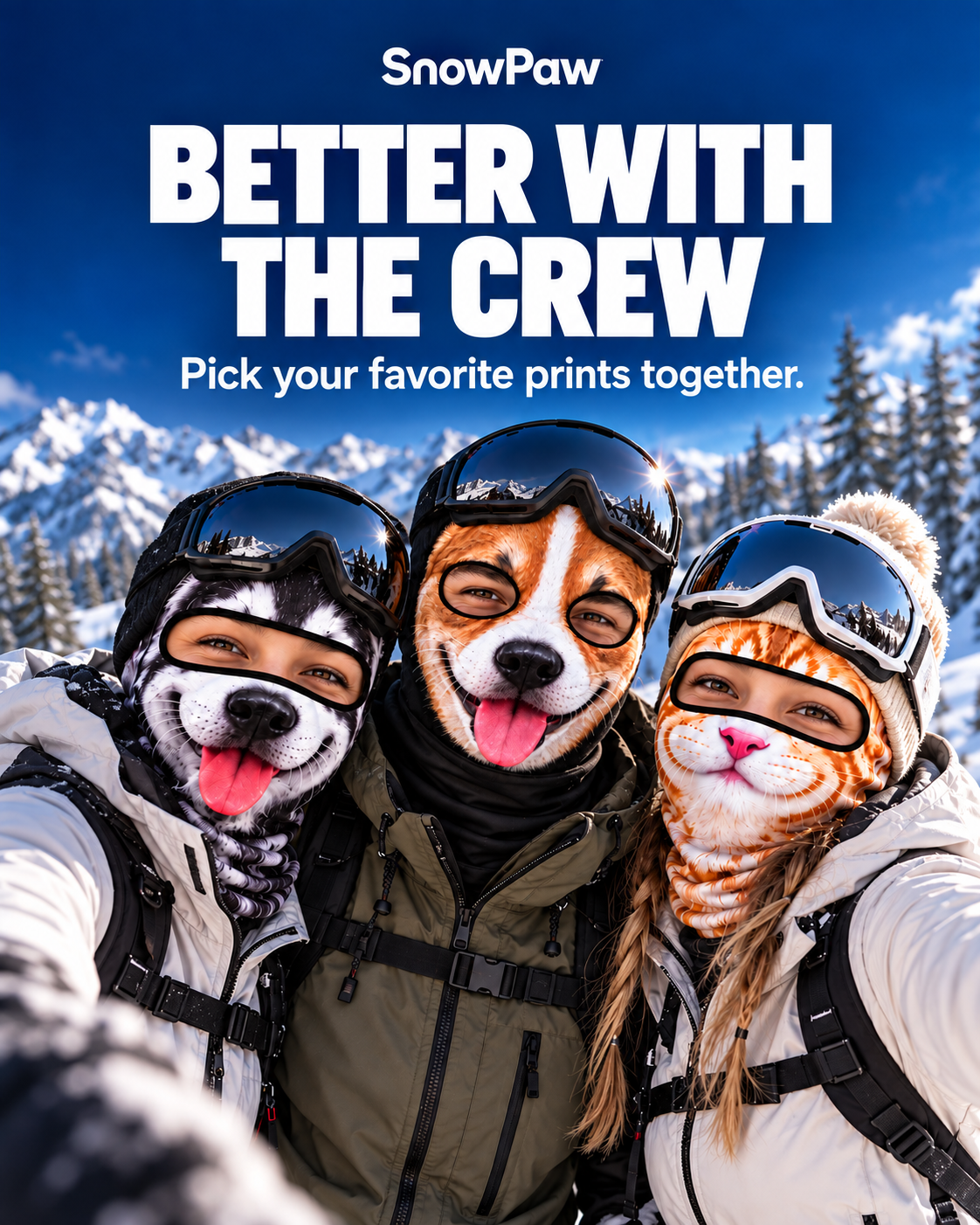 SnowPaw 3D Animal Ski Balaclava